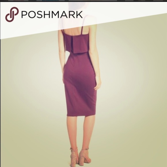 Burgundy Midi Dress - Picture 2 of 5